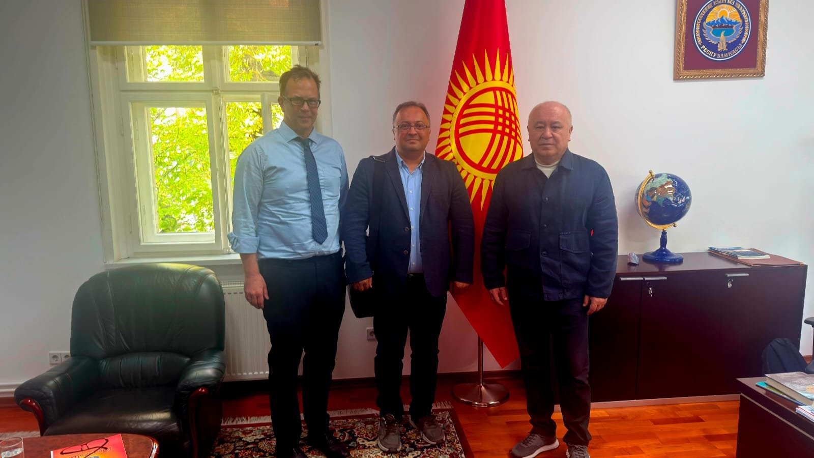 Dr. Mustafa Coşkun in an institutional meeting with representatives of the Kyrgyz Embassy in Berlin